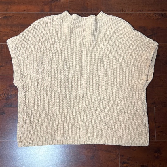 FREE PEOPLE FP Beach Freya Sweater Oatmeal Short Sleeve Rib Knit Size Large - Picture 7 of 11